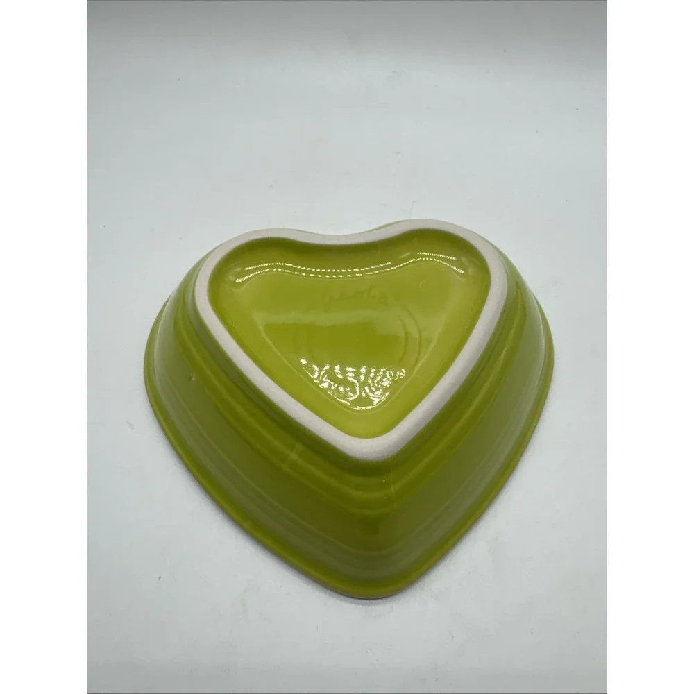 Fiesta Ware Small Heart Ball Dip Fruit Candy Dessert Lemongrass